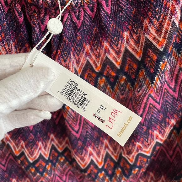 NWT Trina Turk Healsdburg Bell 3/4 Sleeve Size XL Multicolor Top - Picture 10 of 11